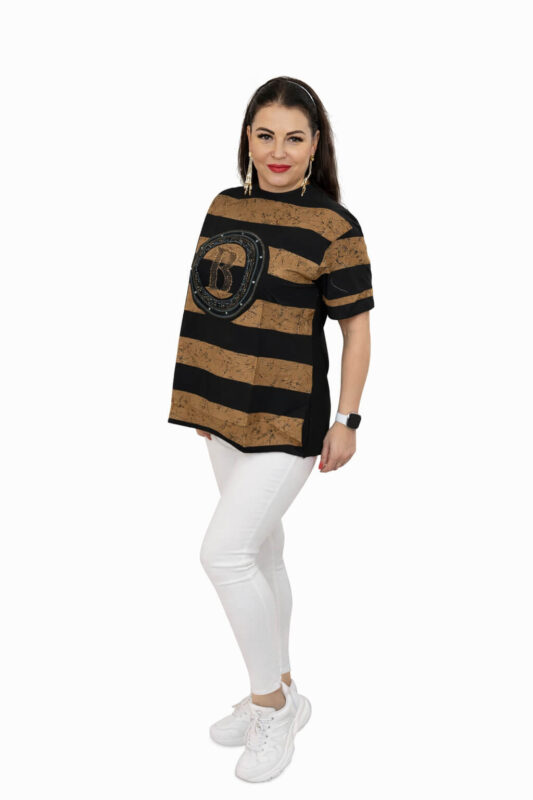 Koszulka damska z krótkim rękawem w paski