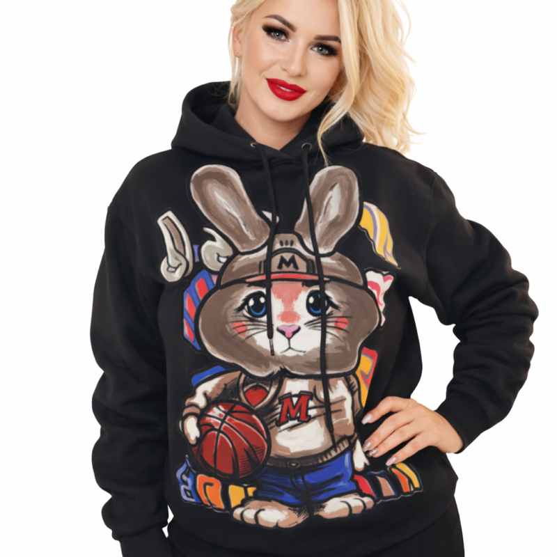 Czarna ocieplana bluza z kapturem