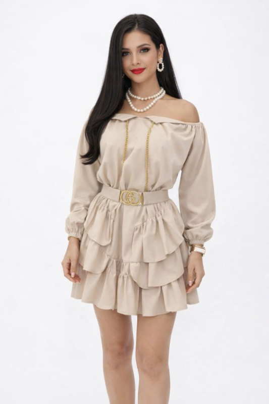 Sukienka  damska beżowa