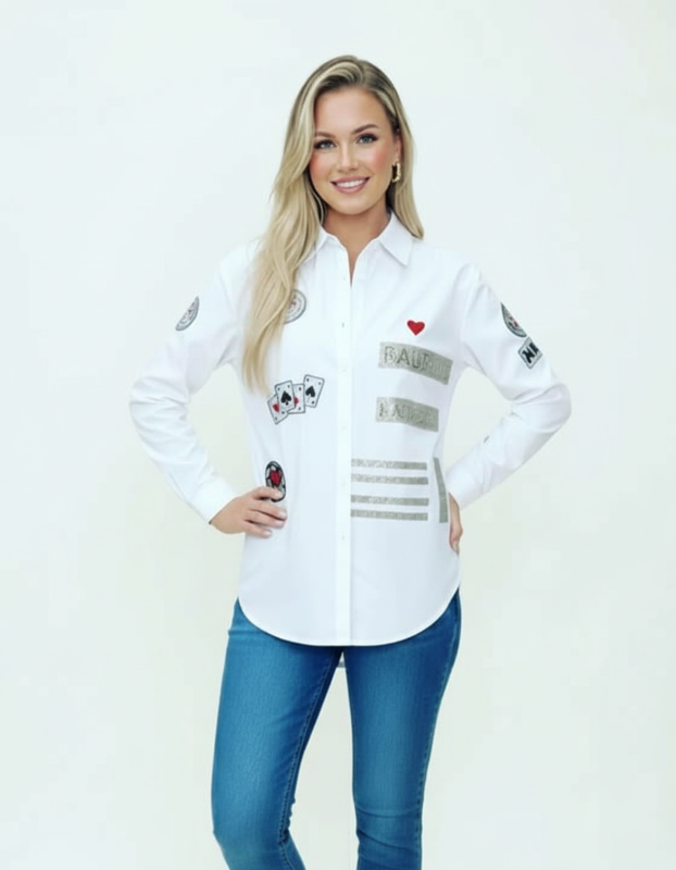 Koszula  biała z dekoracjami