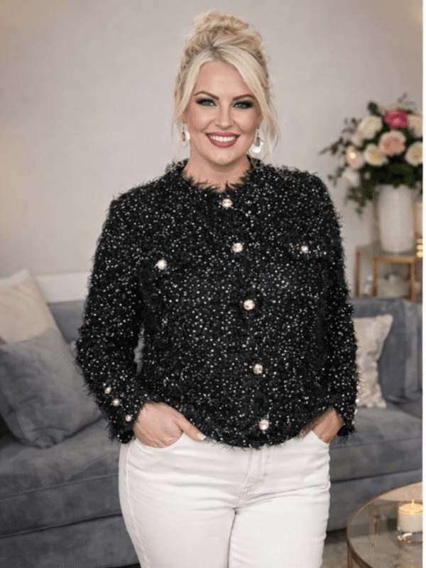 Damski sweter angora soft premium zapinany na guziki