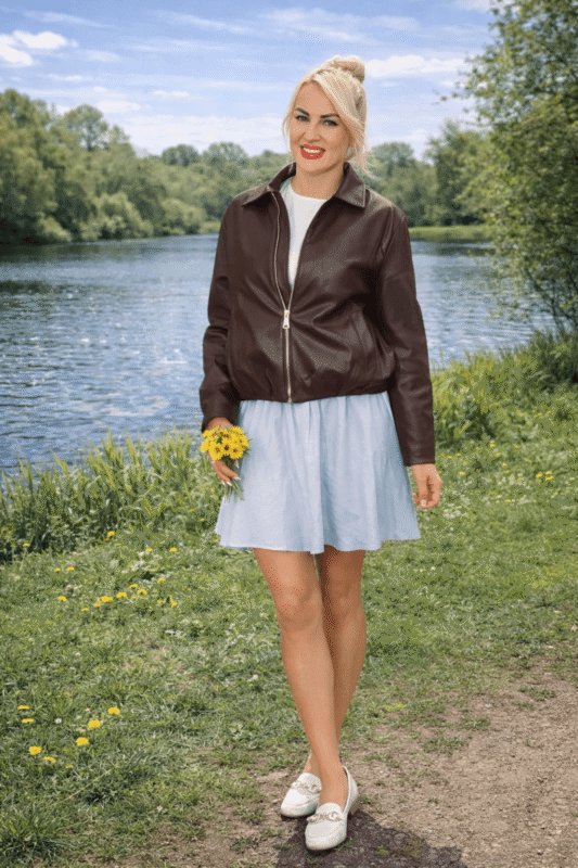 Kurtka wiosenna damska  z eko skóry