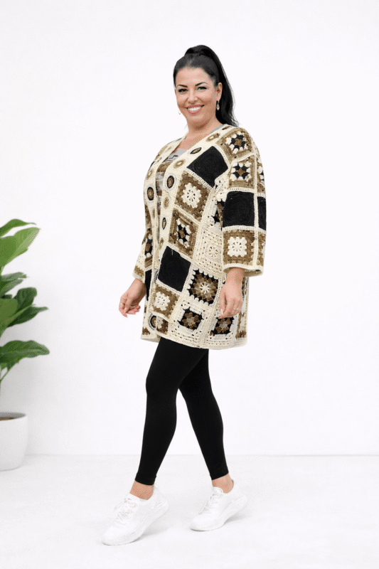 Stylowy kardigan z  włoskiej wełny