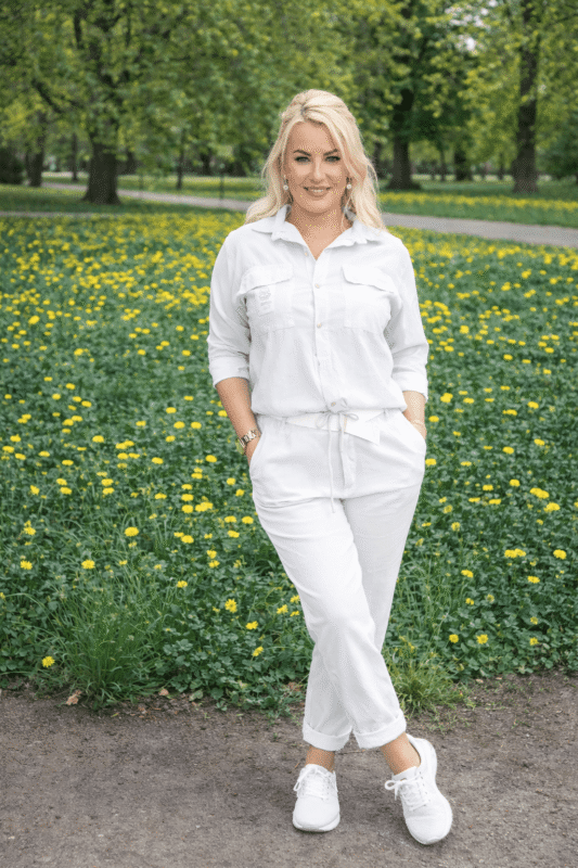 Bawełniany komplet damski 100% bawełna – lekki zestaw spodnie i bluza na lato