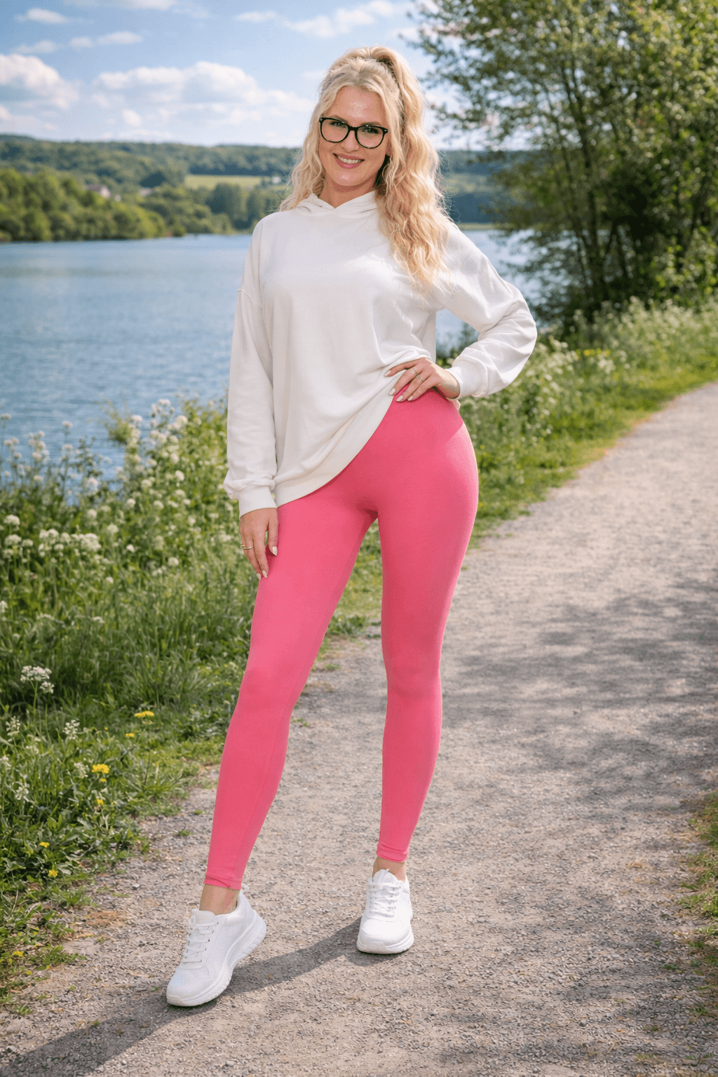 Modelujące Legginsy Damskie z Wysokim Stanem i Szerokim Pasem – Elastyczne - obrazek 4