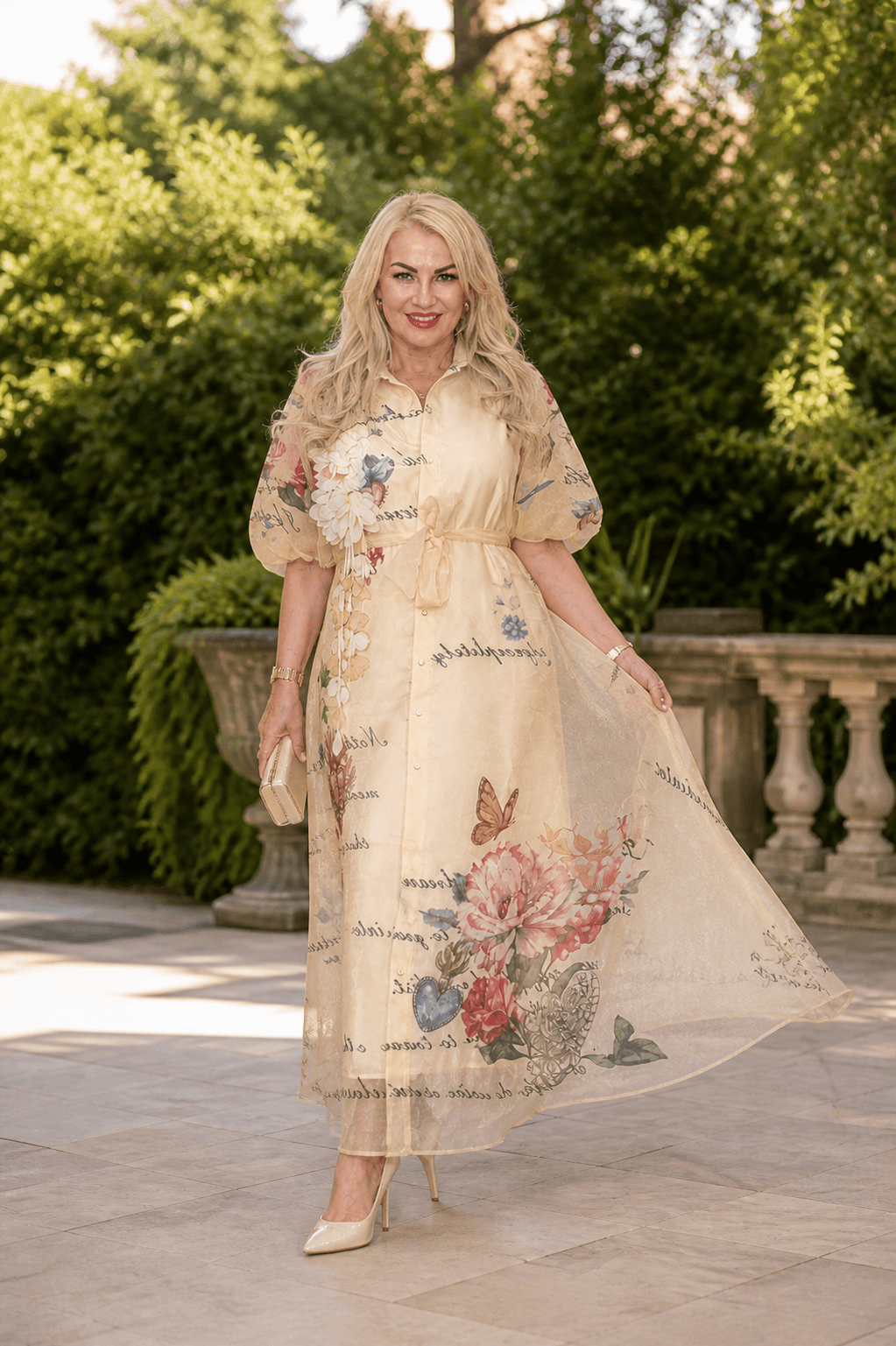 Sukienka boho długa z kwiatowym wzorem – zwiewna, romantyczna, na lato - obrazek 5
